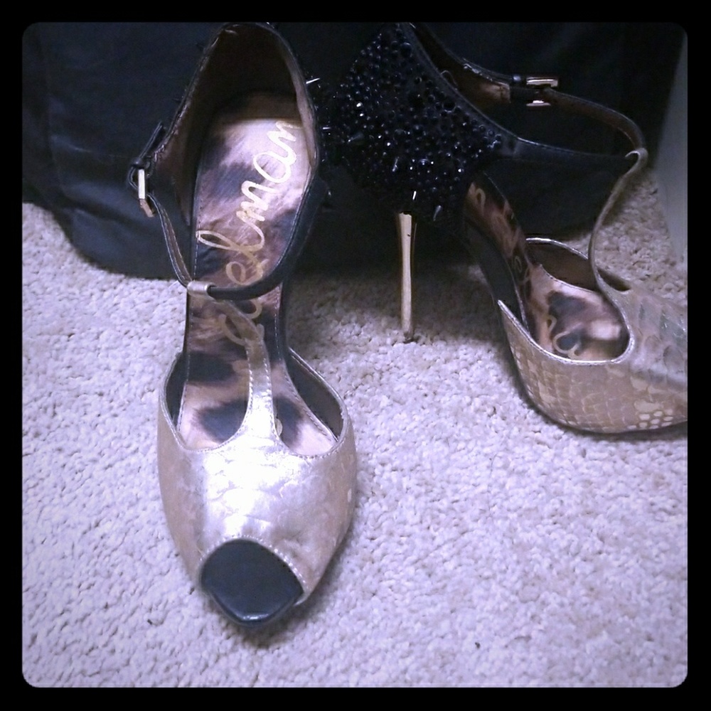 Black and Gold heels